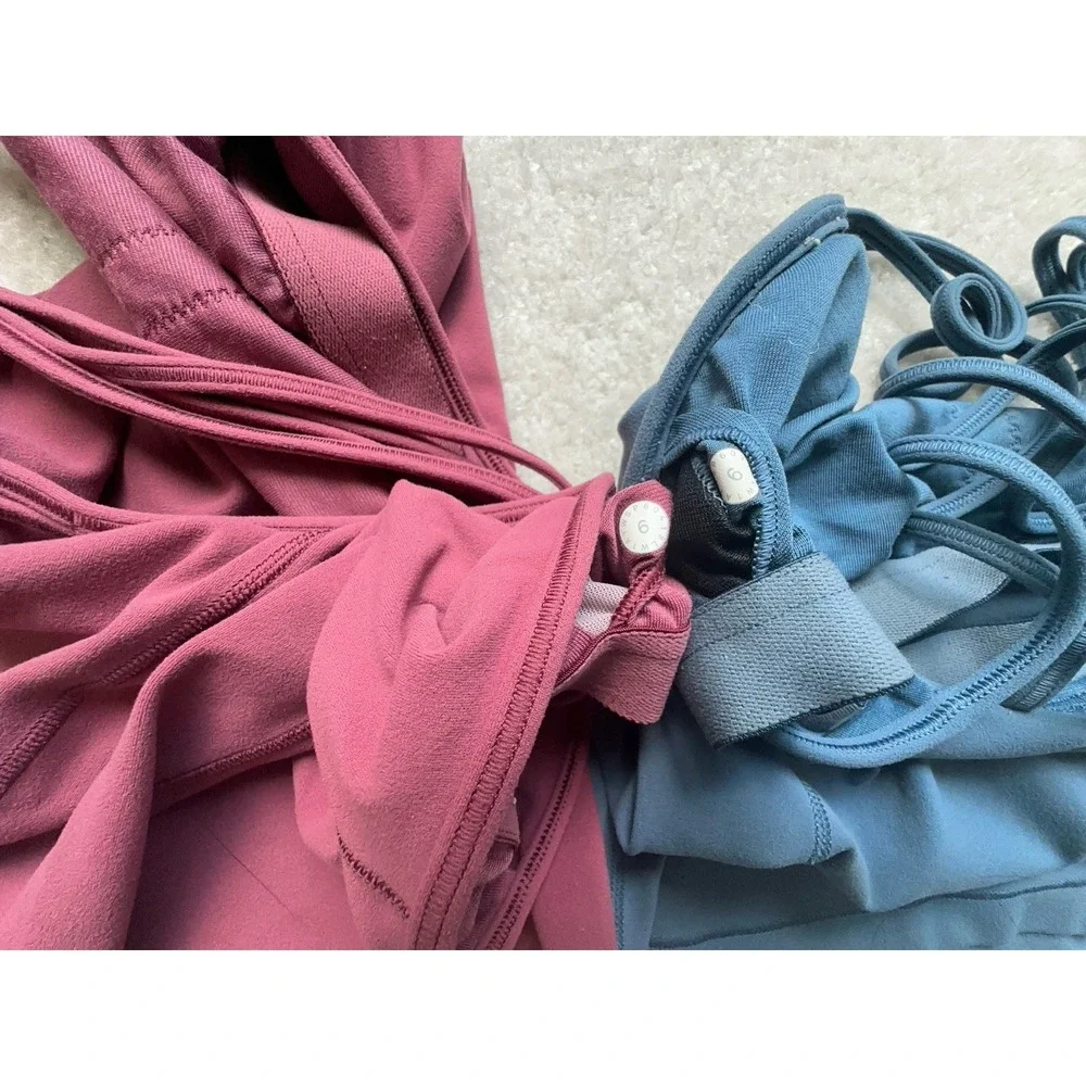 2PC- Lululemon Size 6 Lululemon Free To Be Tank *Nulu Misty Merlot/Slat Blue